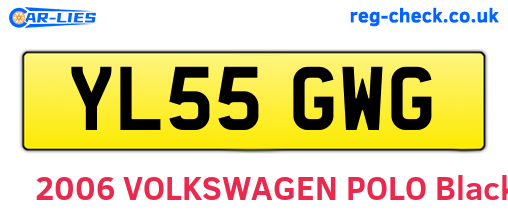 YL55GWG are the vehicle registration plates.