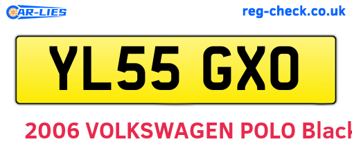 YL55GXO are the vehicle registration plates.