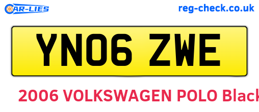 YN06ZWE are the vehicle registration plates.