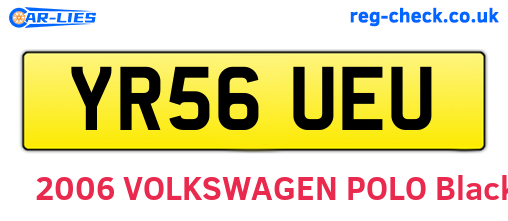 YR56UEU are the vehicle registration plates.