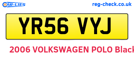 YR56VYJ are the vehicle registration plates.