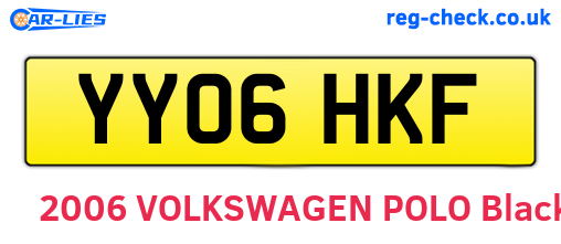 YY06HKF are the vehicle registration plates.