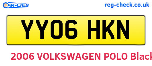 YY06HKN are the vehicle registration plates.
