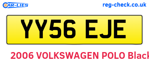 YY56EJE are the vehicle registration plates.