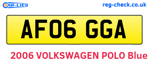 AF06GGA are the vehicle registration plates.