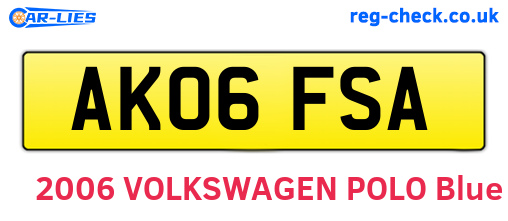 AK06FSA are the vehicle registration plates.