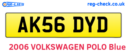 AK56DYD are the vehicle registration plates.