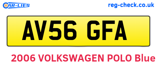 AV56GFA are the vehicle registration plates.