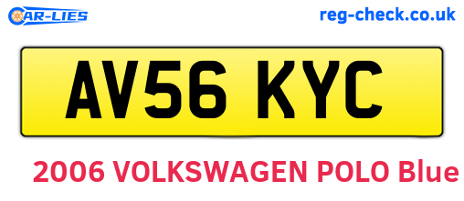 AV56KYC are the vehicle registration plates.