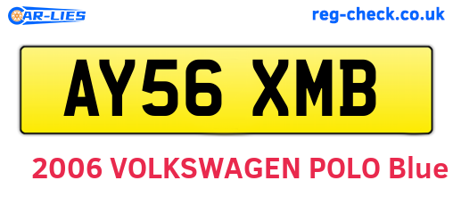 AY56XMB are the vehicle registration plates.