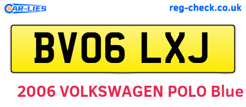BV06LXJ are the vehicle registration plates.