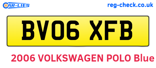 BV06XFB are the vehicle registration plates.