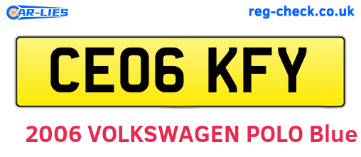 CE06KFY are the vehicle registration plates.