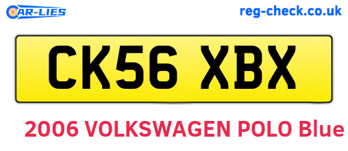 CK56XBX are the vehicle registration plates.