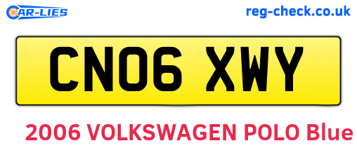 CN06XWY are the vehicle registration plates.