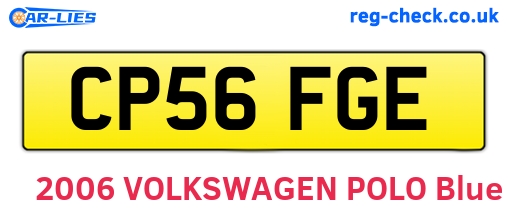 CP56FGE are the vehicle registration plates.