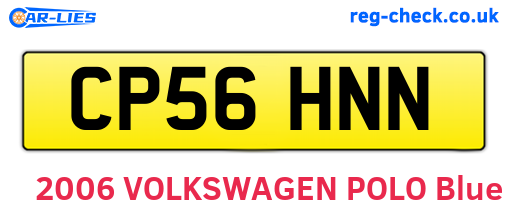 CP56HNN are the vehicle registration plates.