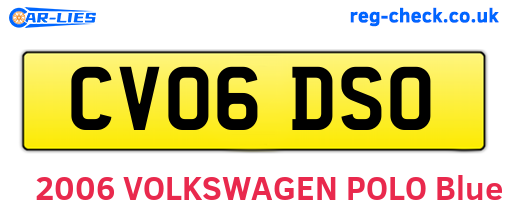 CV06DSO are the vehicle registration plates.