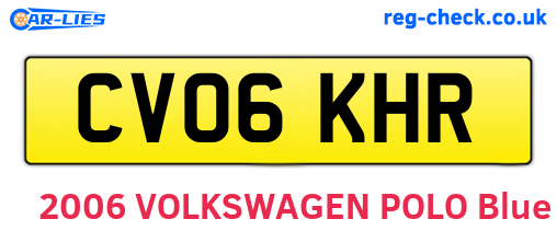 CV06KHR are the vehicle registration plates.