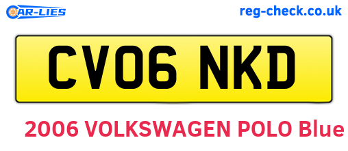 CV06NKD are the vehicle registration plates.
