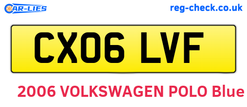 CX06LVF are the vehicle registration plates.