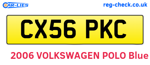 CX56PKC are the vehicle registration plates.