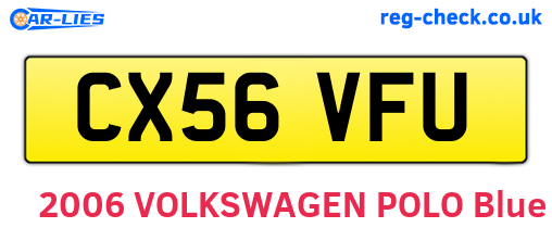 CX56VFU are the vehicle registration plates.