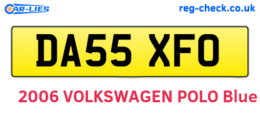 DA55XFO are the vehicle registration plates.