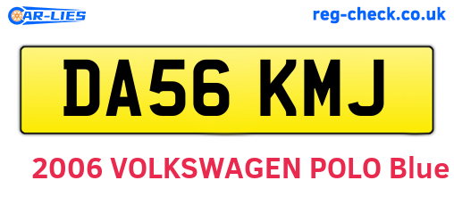 DA56KMJ are the vehicle registration plates.