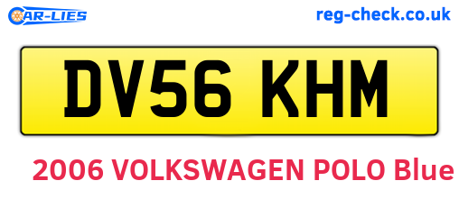 DV56KHM are the vehicle registration plates.
