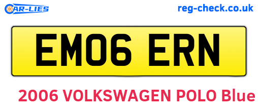 EM06ERN are the vehicle registration plates.
