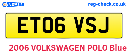 ET06VSJ are the vehicle registration plates.