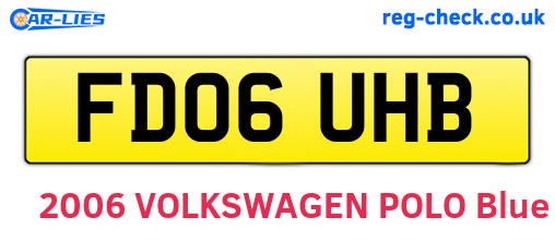FD06UHB are the vehicle registration plates.