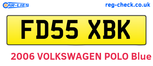 FD55XBK are the vehicle registration plates.