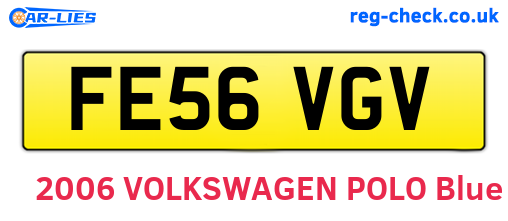 FE56VGV are the vehicle registration plates.
