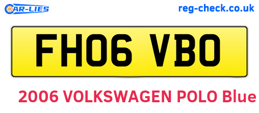 FH06VBO are the vehicle registration plates.