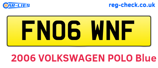 FN06WNF are the vehicle registration plates.