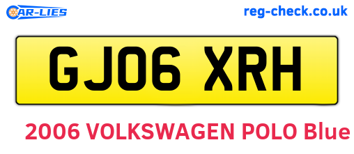 GJ06XRH are the vehicle registration plates.