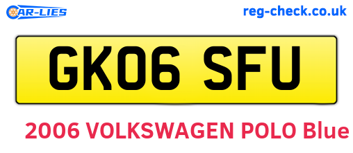 GK06SFU are the vehicle registration plates.