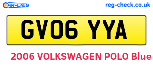 GV06YYA are the vehicle registration plates.