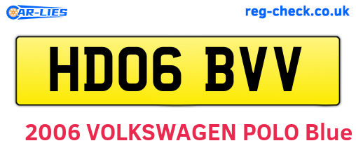 HD06BVV are the vehicle registration plates.
