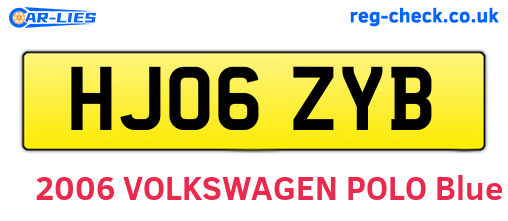 HJ06ZYB are the vehicle registration plates.
