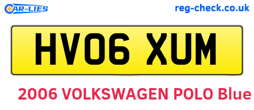 HV06XUM are the vehicle registration plates.