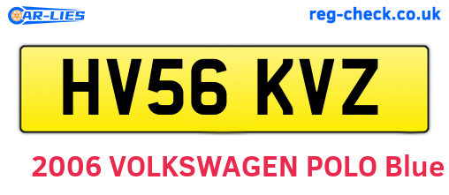 HV56KVZ are the vehicle registration plates.