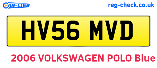HV56MVD are the vehicle registration plates.