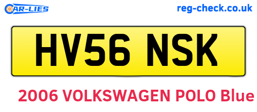 HV56NSK are the vehicle registration plates.