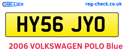 HY56JYO are the vehicle registration plates.