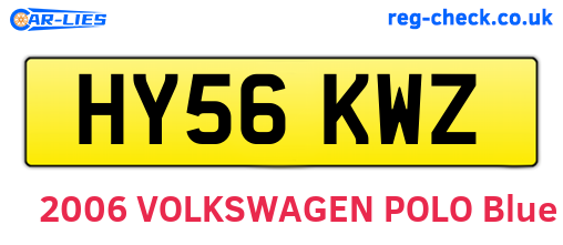 HY56KWZ are the vehicle registration plates.