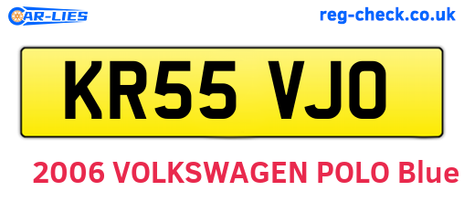 KR55VJO are the vehicle registration plates.