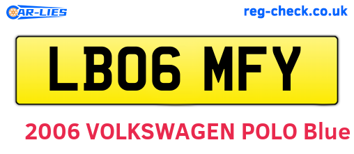 LB06MFY are the vehicle registration plates.